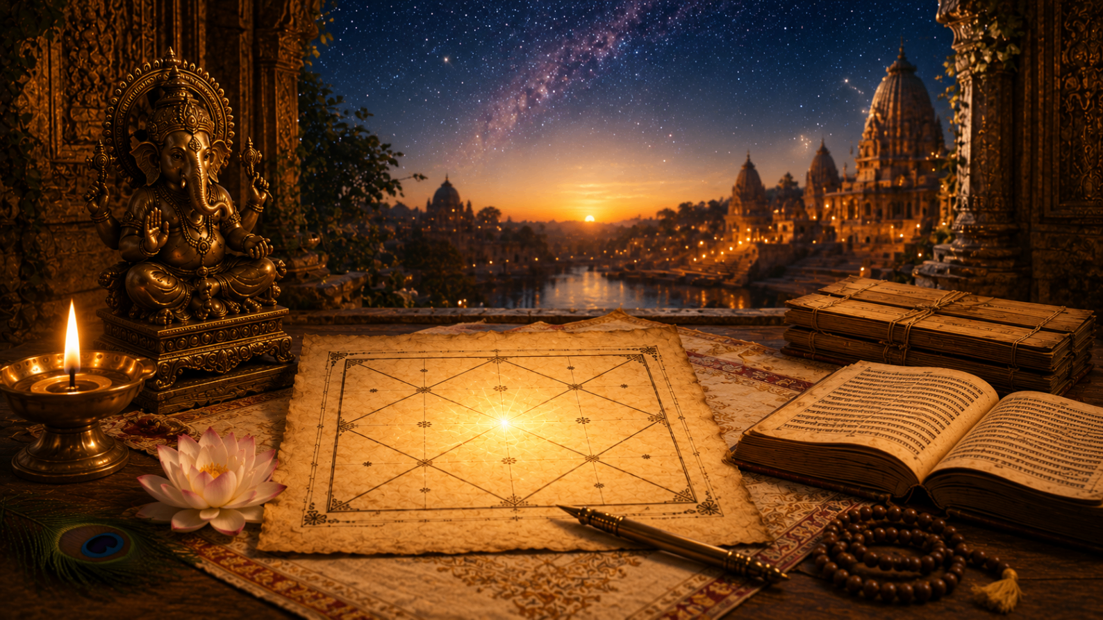 Recevoir un thème védique gratuit et découvrir sa carte de naissance Jyotish.